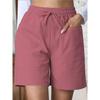 Trendy Women's Casual Drawstring  Elastic Waist Relaxed Straight Leg Shorts, Lightweight Breathable Summer Shorts for Daily Wear & Outings shorts