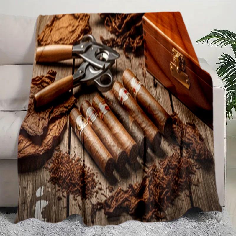 Coffee Bean Cigar Blanket Soft Comfortable All Seasons Perfect Sofa Office Naps Trips Birthday Gift Christmas Present