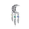 925 Sterling Silver Princess Crown Charms Heart Love Lock Feather Clear CZ Pendant Beads Fit Silver 925 Bracelet Jewelry Making