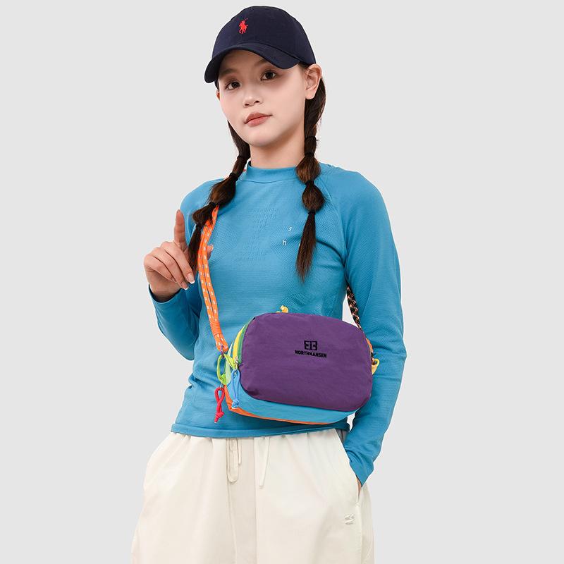Spliced Contrast Shoulder Bag Multi-compartment Large Capacity Waterproof Crossbody Bag