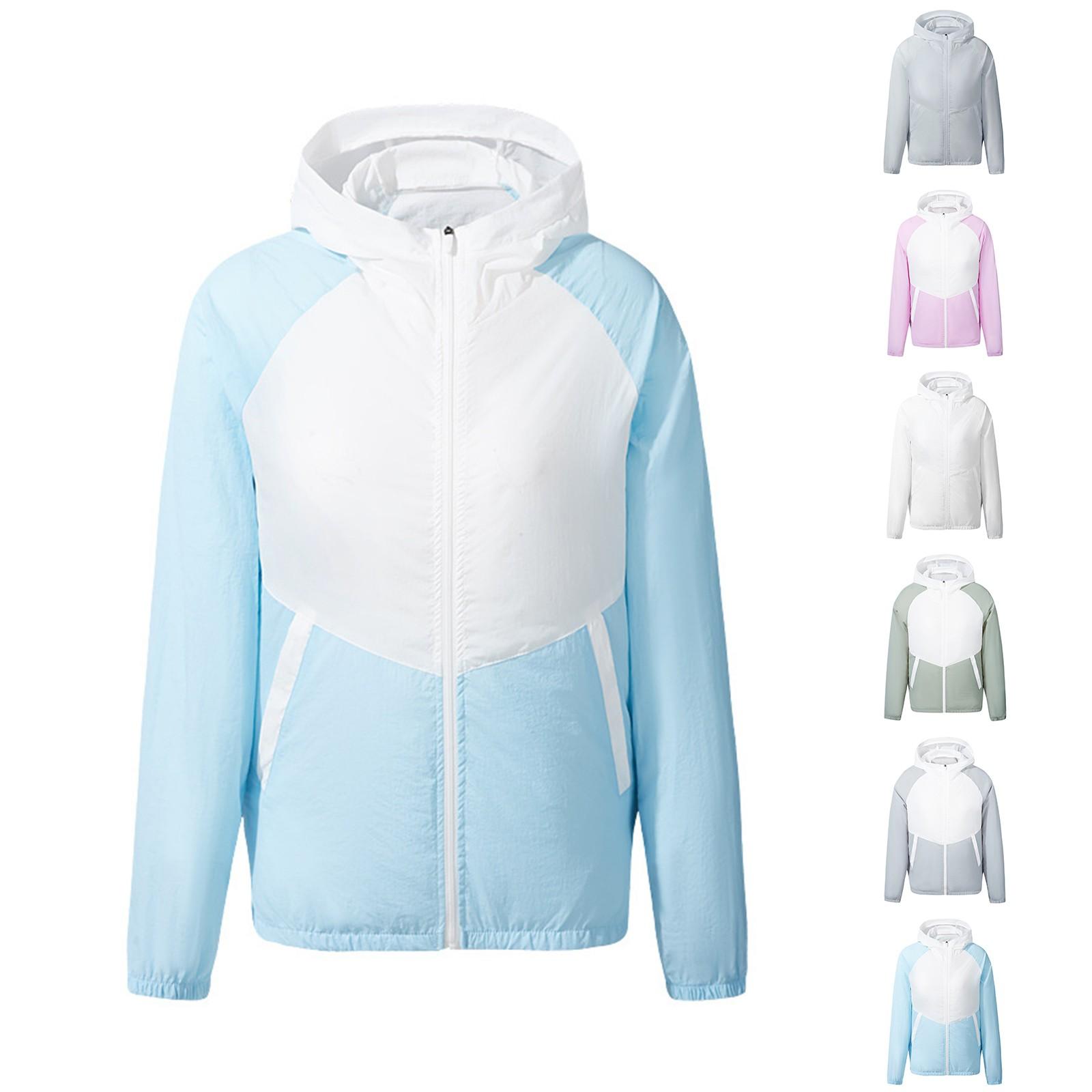 

Women s Summer Fan Suit (including A Set Of 9-leaf Brushless 5V Fan) Long Sleeved Hooded Zipper Heatstroke Proof Solid Color Work Clothes XL білий