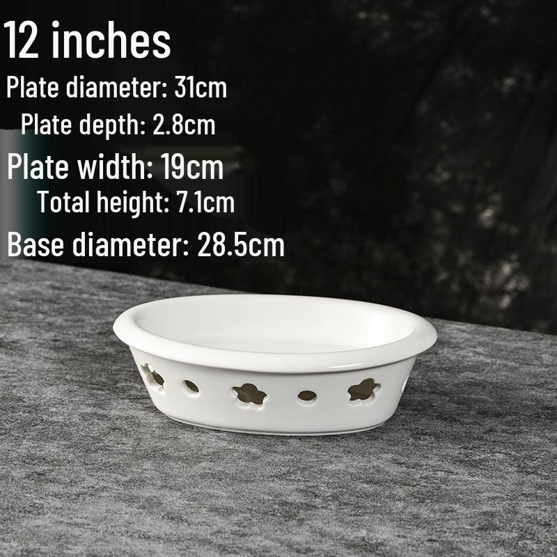 

Plum Blossom Ceramic Alcohol Candle Heating Stove; Heat Preservation Plate, Bowl, and Fish Dish for Household or Hotel Use.