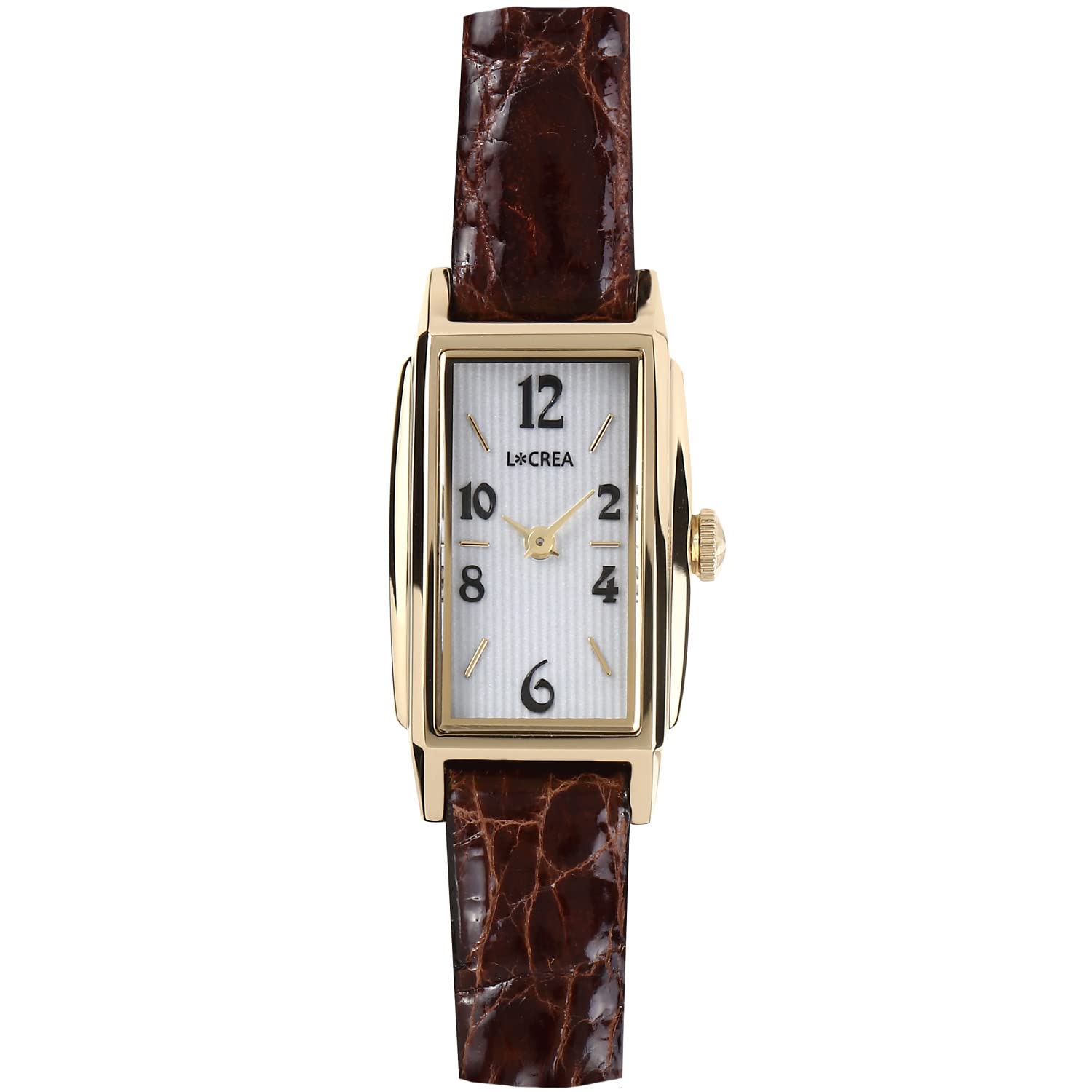 

Solar watch for made in Lecrea Genuine crocodile leather [LCREA] women, Japan, (RECTANGLE/Gold, strap/LC2002-GPCBR)