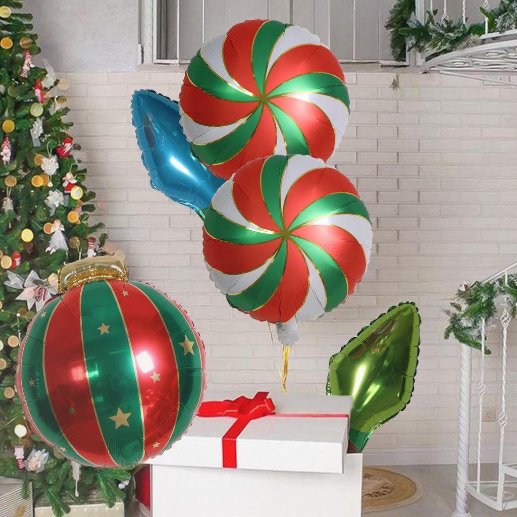 Christmas Light Bulb Aluminum Foil Balloons - Party Decoration Set