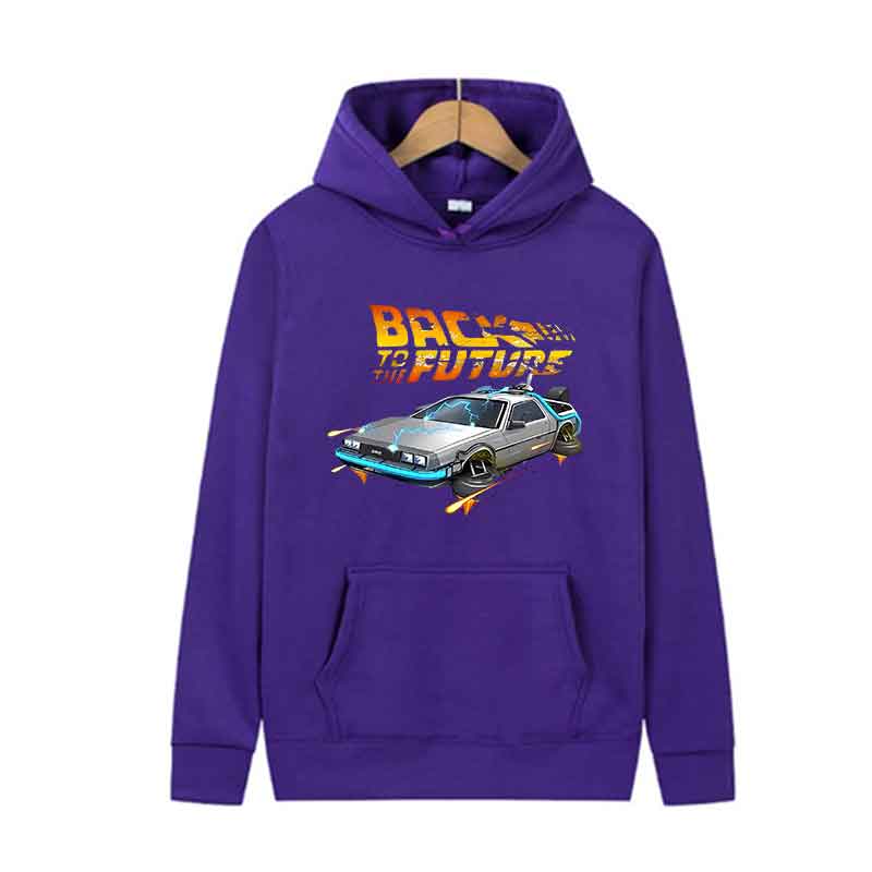 Back To The Future Retro DeLorean Auto Print Hoodie Langarm Oberteile Herren Lässig Streetwear Pullover Frühling Herbst Unisex Kleidung