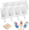 DIY Silikon Eis am Stiel Formen  Große Ovale Hausgemachte Eis am Stiel Form Geeignet für Saft Eis am Stiel Süßigkeiten und Backzubehör
