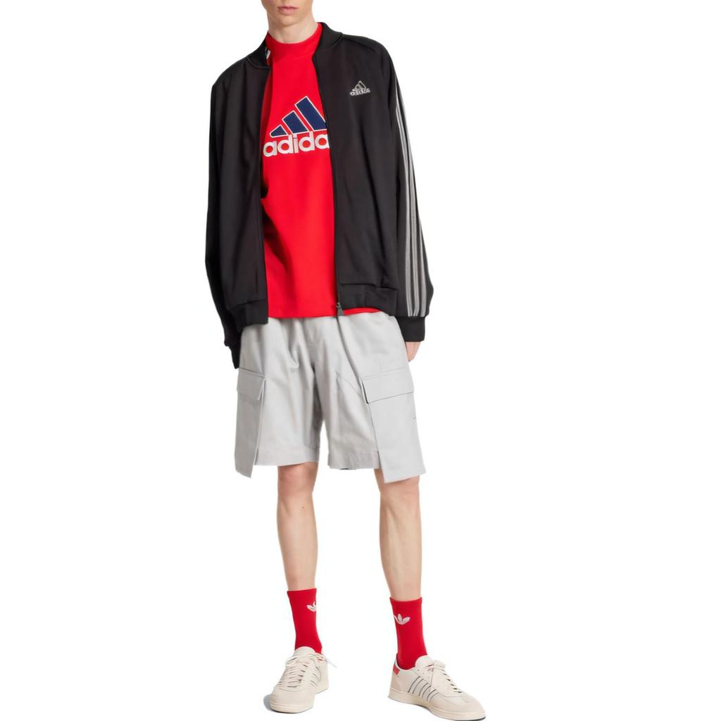 adidas Originals Comfortable Fashionable Simple Versatile Long Sleeve Breathable T-Shirt Men Tops Light-Crimson JD5376