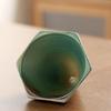 Coarse Pottery Coffee Mug with Base 160ml Rough Pottery Hexagonal Cone Shaped Tea Cup Nordic Retro Coffee Porcelain Cup