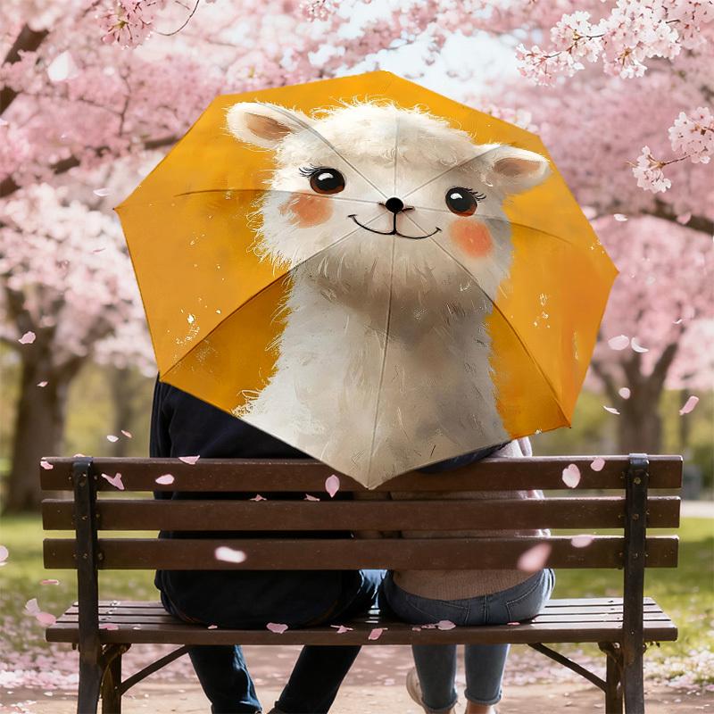 Adorable Alpaca Print Umbrella: Perfect for Outdoor Adventures, Auto Open/Close, Lightweight & Durable, Ideal Travel Accessory and Gift 117