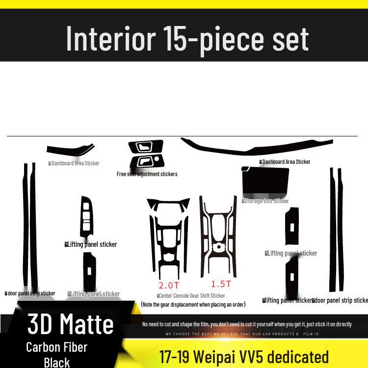 Carbon Fiber Interior Sticker for 17-21 WEY VV5 VV6 VV7S - Center Console Decoration P8