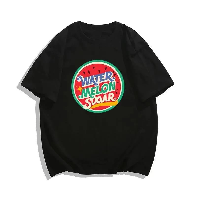 2026 Korean Style Simple Watermelon Sugar Choi Hyun Wook Hip Hop Kpop Raper Twinkling Shiny Short Sleeve Kid Tshirts Unisex