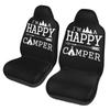 Happy Campers Textmuster 2 Stück Bezüge Vordere Autositz Universal Schutzpolsterbezug Sattelkomfortbezüge Passen auf die meisten Autos