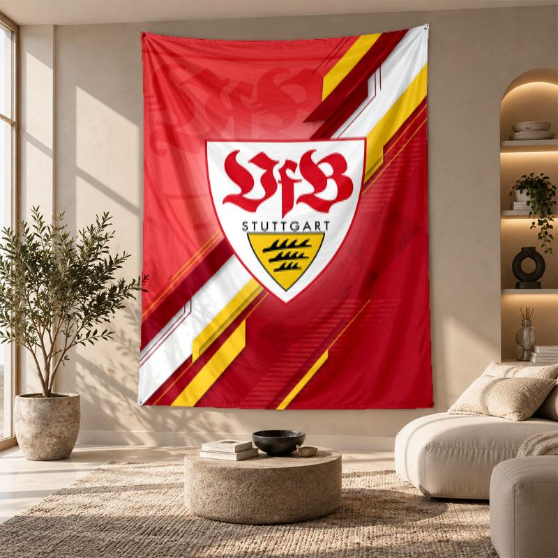 Arazzo Decorativo, Arte da Parete Stampata VfB Stuttgart, Appeso a Parete Leggero per Sfondo della Camera da Letto