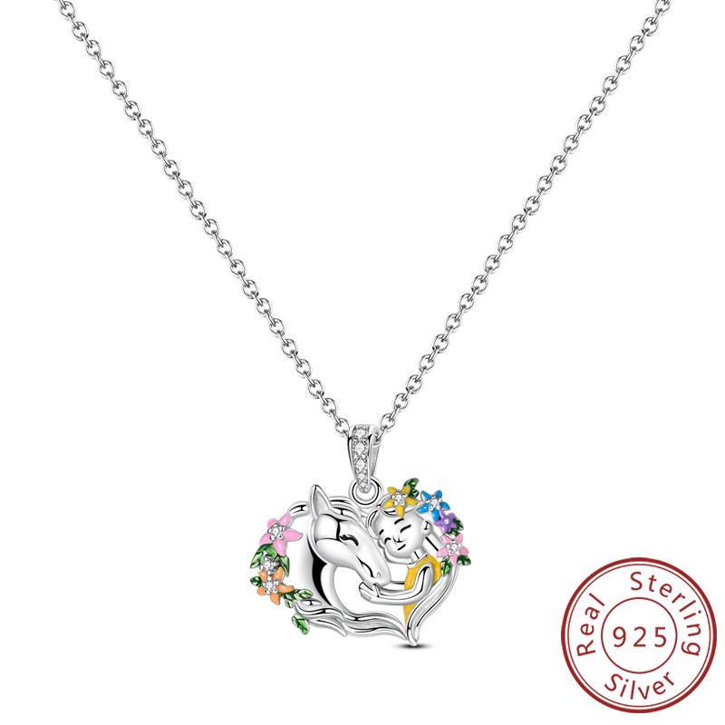 New Copper Necklaces Tulip Heart Sun Star Moon Bow Zircon Pendant Necklace For Women Fashion Jewelry Making Gifts