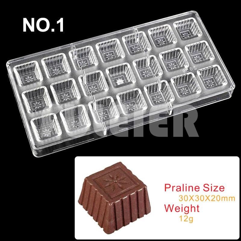 Molde de Chocolate de Policarbonato Herramientas de Repostería Para Decoración de Pasteles Repostería Horneado Molde de Caramelo de Chocolate Utensilios para Hornear