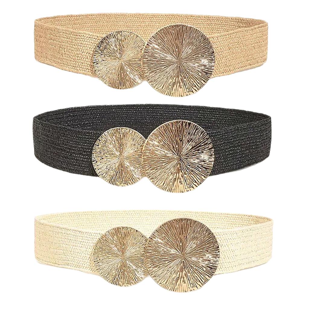 Elastischer Hüftgürtel Punk Kette für Cowboy Cowgirl Modern Goldene Schnalle Hüftkette Breiter Gürtel Modeaccessoire