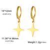 Moon Star Drop Earrings for Women Gold Stainless Steel Hoop Earrings Simple Fashion Jewelry Gift