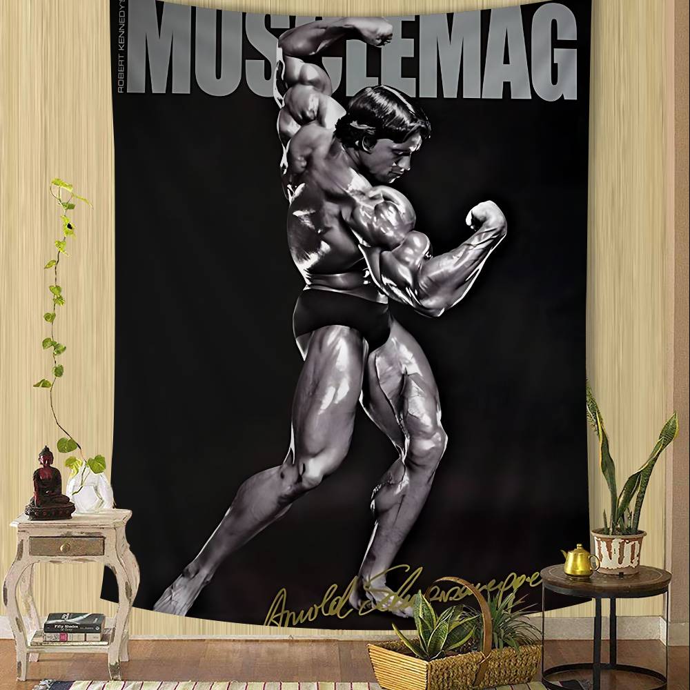Arnold Schwarzenegger Bodybuilding Fitness Buntes Wandbehang Wandbehang Tarot Hippie Wandteppiche Schlafsaal Wandkunst Dekor