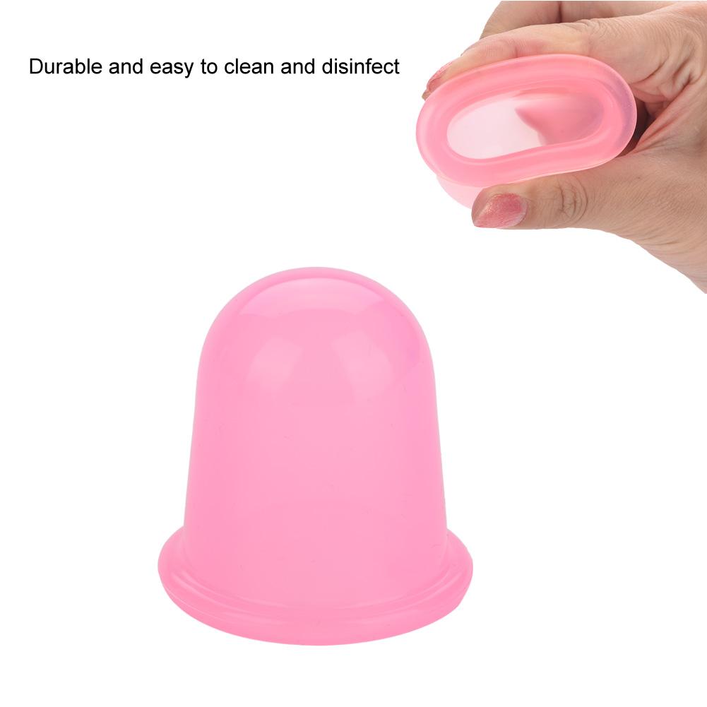 2 pezzi set silicone vuoto corpo massaggio aiutante anti cellulite massaggio tazze coppettazione (Rosa)
