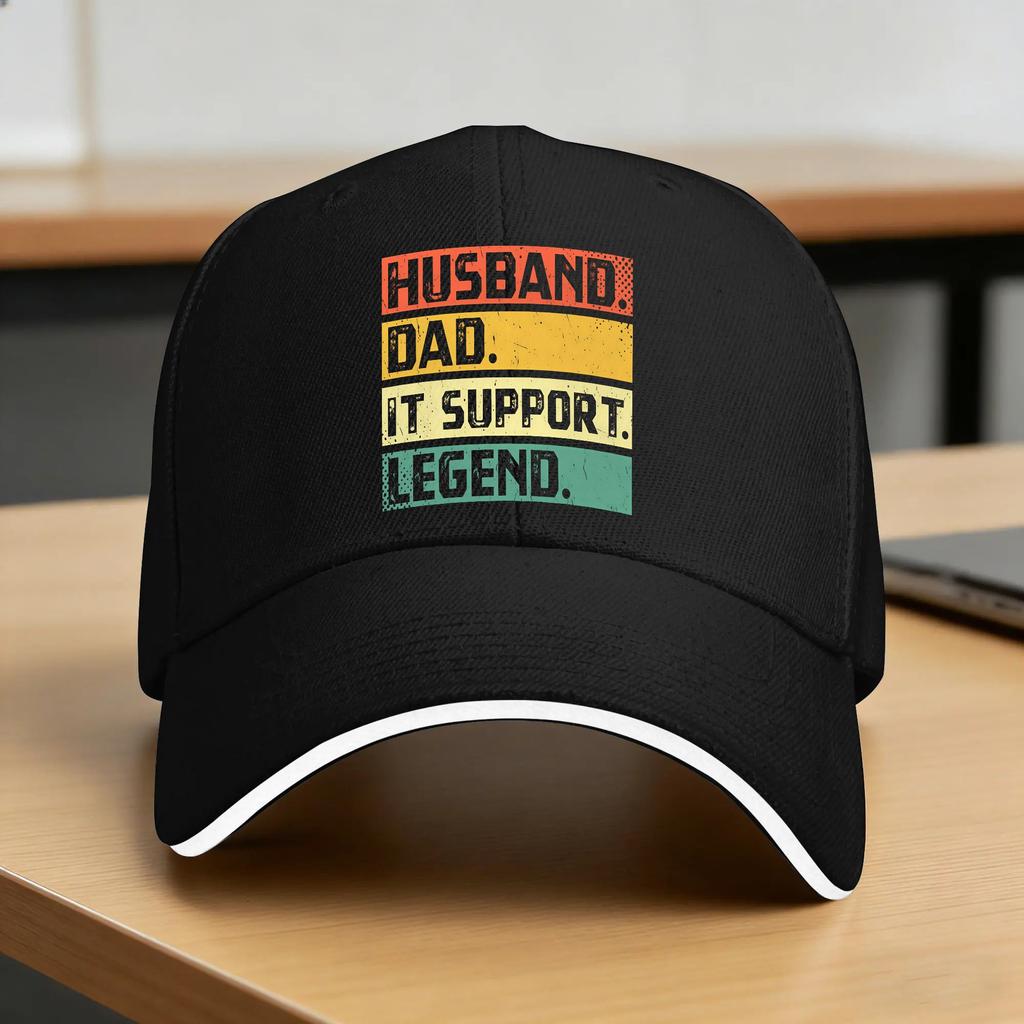 Husband Dad It Support Casual Baseball Cap Hiking Fishing Trucker Hat Summer Breathable Couple Women DIY Print Baseball Caps