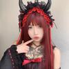 Gothic Lolita Čelenka s ďábelskými rohy - Všestranný halloweenský vlasový doplněk