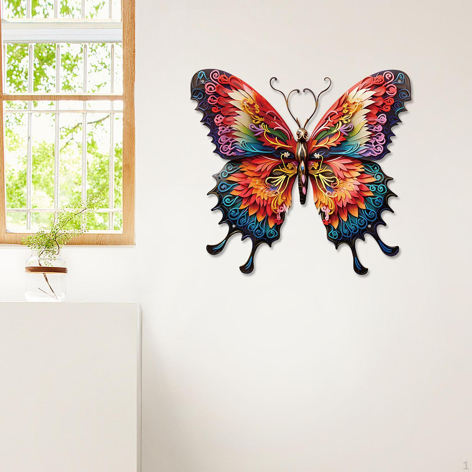 

Металлическая бабочка Настенное искусство Садовое украшение для забора Легко установить Современный реквизит для вечеринки Подвесное украшение