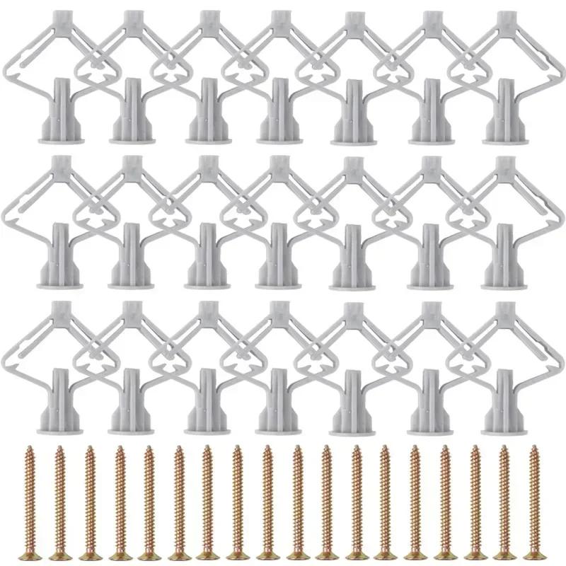 Plasterboard Dowels with Fixings Screws Self-Drilling Expansion Screw Tube Drywall Anchor Bolts Fastener Kits Hardware Tools