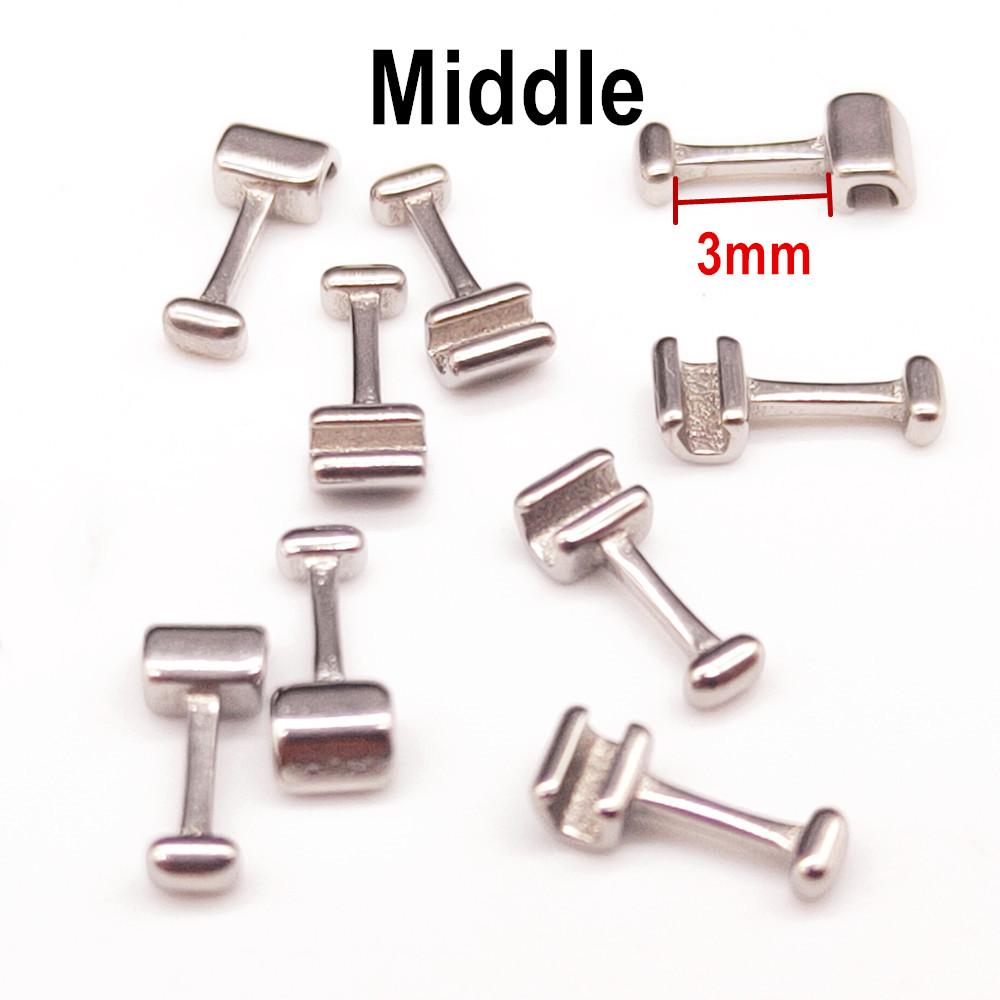 Dental Kieferorthopädische Schiebe Crimpbaren Haken Crimpen Haken Mesh Basis Bondable Monoblock Rechts/Links Zahnarzt Zubehör Material