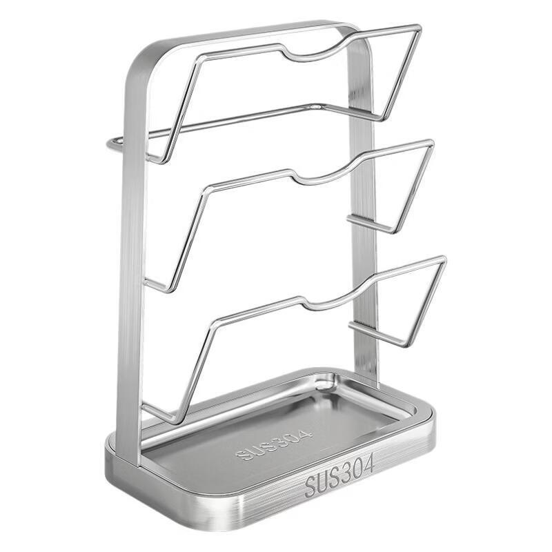 YouShu 2-Tier 304 Stainless Steel Kitchen Pot Lid Organizer Rack
