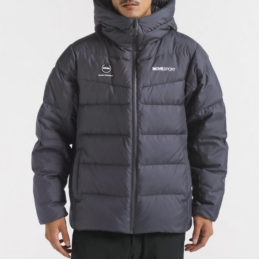Move Sports Down Jacket by Waterproof Size L Descente, Lightweight, Cold-Resistant, Windproof, Water-Repellent, Zipper, Rainproof, BK00(ST4FDJ00M),