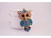Colorful Rhinestone Owl Keychain Pendant for Women's Bags