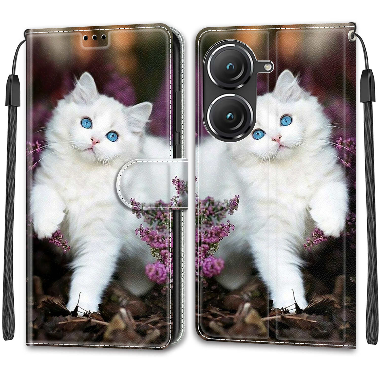 

Роскошный окрашенный кожаный чехол-кошелек в стиле книги, защитный чехол для Asus ZenFone 9/Asus ZenFone 8 ZS590KS 5G Asus Zenfone 8 ZS590KS 5G