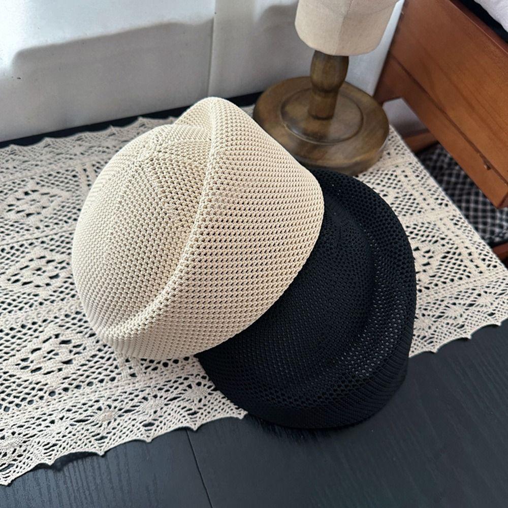 Breathable Mesh Berets Cap Summer Knit Beret Elegant Painter Hat  Outdoor