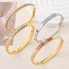 New Luxury 18K Gold-Plated Titanium Steel Zirconia Bracelet for Women
