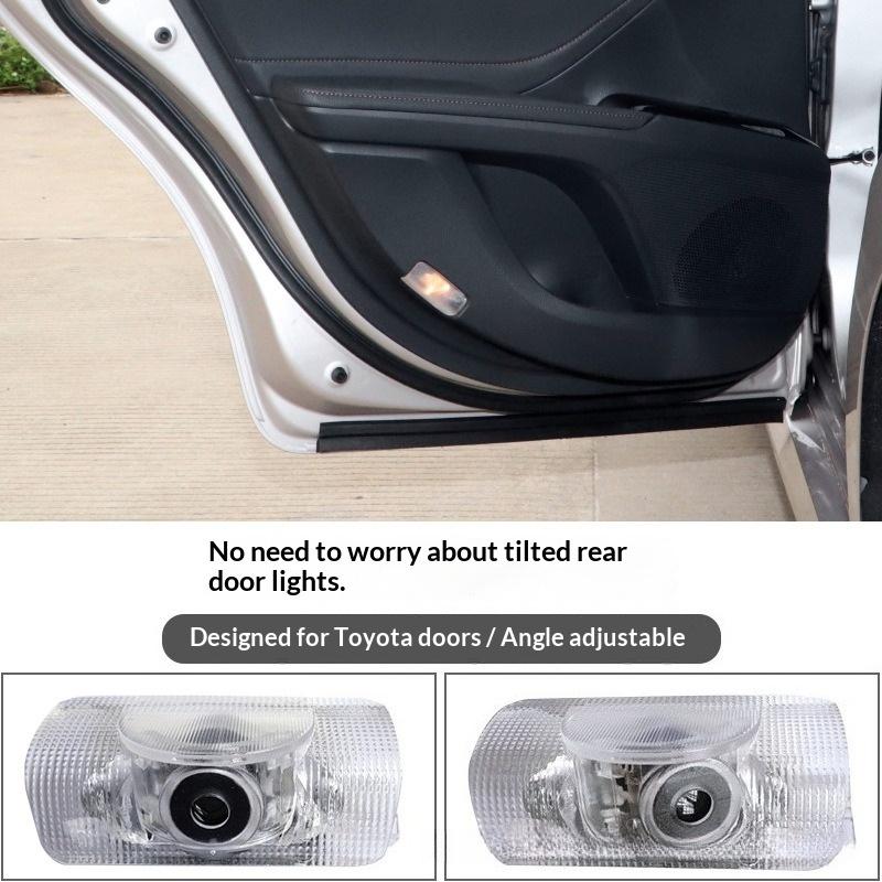 VTSJ3 2/4Pcs LED Car Door Welcome Lights Projector Ghost Shadow for Toyota Camry Highlander Land Cruiser Reiz Exterior Accessories