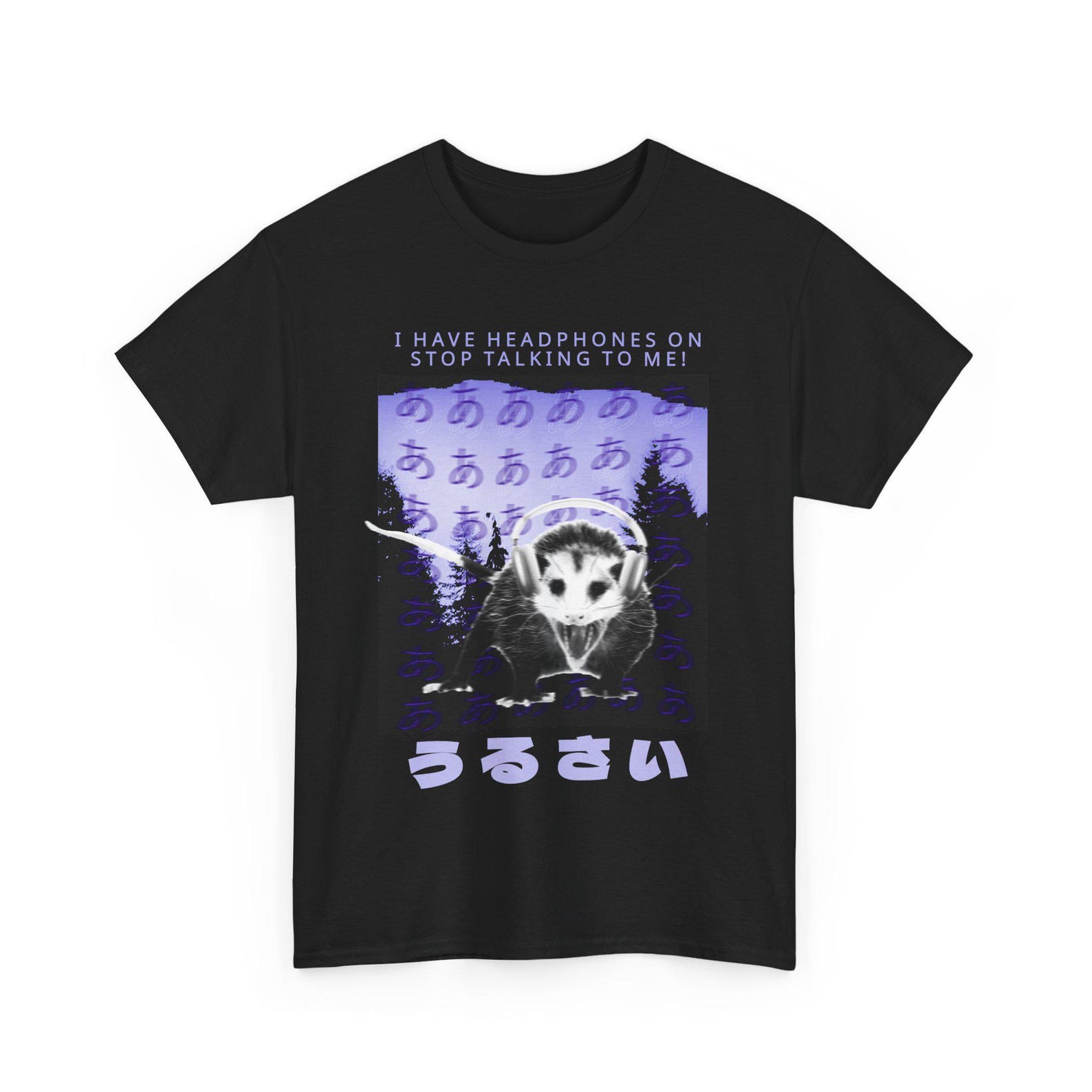 I Have Headphones On Funny Opossum T-Shirt S