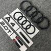 New T A4 2008-2017 4Ring logo ABS Black Car Hood Front Grill Rear Trunk Emblem Sticker A4 Mark Quarrto 2.0T Sline Emblem