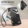 Wallet Crossbody Case for Samsung Galaxy S26 S25 S24 S23 FE S22 Ultra, Quilted Flip Zipper Card Holder with Strap Lanyard Cover