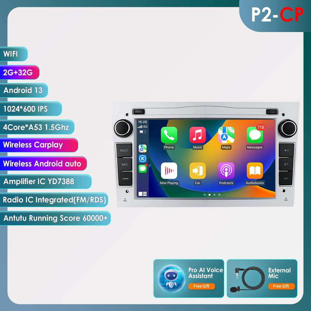 Hizpo Android 14 CarRadio DSP Wireless Carplay Auto for Opel Astra H J 2004 Vectra Vauxhall Antara Zafira Corsa C D Vivaro Meriva Veda