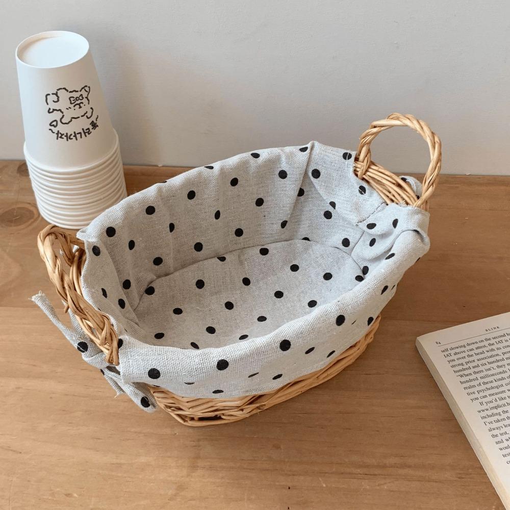 New Fabric Material Storage Basket Rattan Design Multi-Purpose Clutter Organizer Storage Bin Vanity Tidy 4290₽