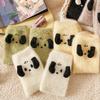 1 Paar Korallen samtige niedliche Plüsch Herbst Winter Bodensocken Bequeme Cartoon Hunde Flauschige Fuzzy Nerz Socken