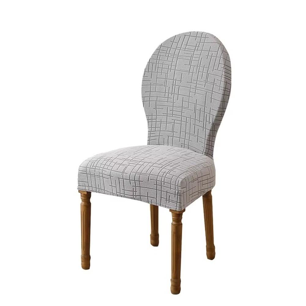 Coprisedie Rotondi Nordic con Schienale T-Jacquard Regolabile per Tavola da Pranzo Coprisedie Elastico Curvo Protettore per Sedia per Casa Matrimonio