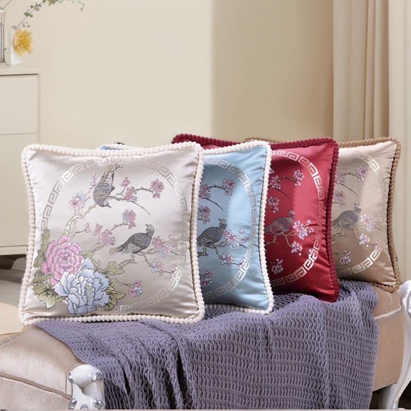 48x48cm 1pcs European Jacquard Pillow Cover Car Bedroom Home Theme Decoration Pillowcase Soft and Wear-resistant Square Sofa Waist Cushion Covers