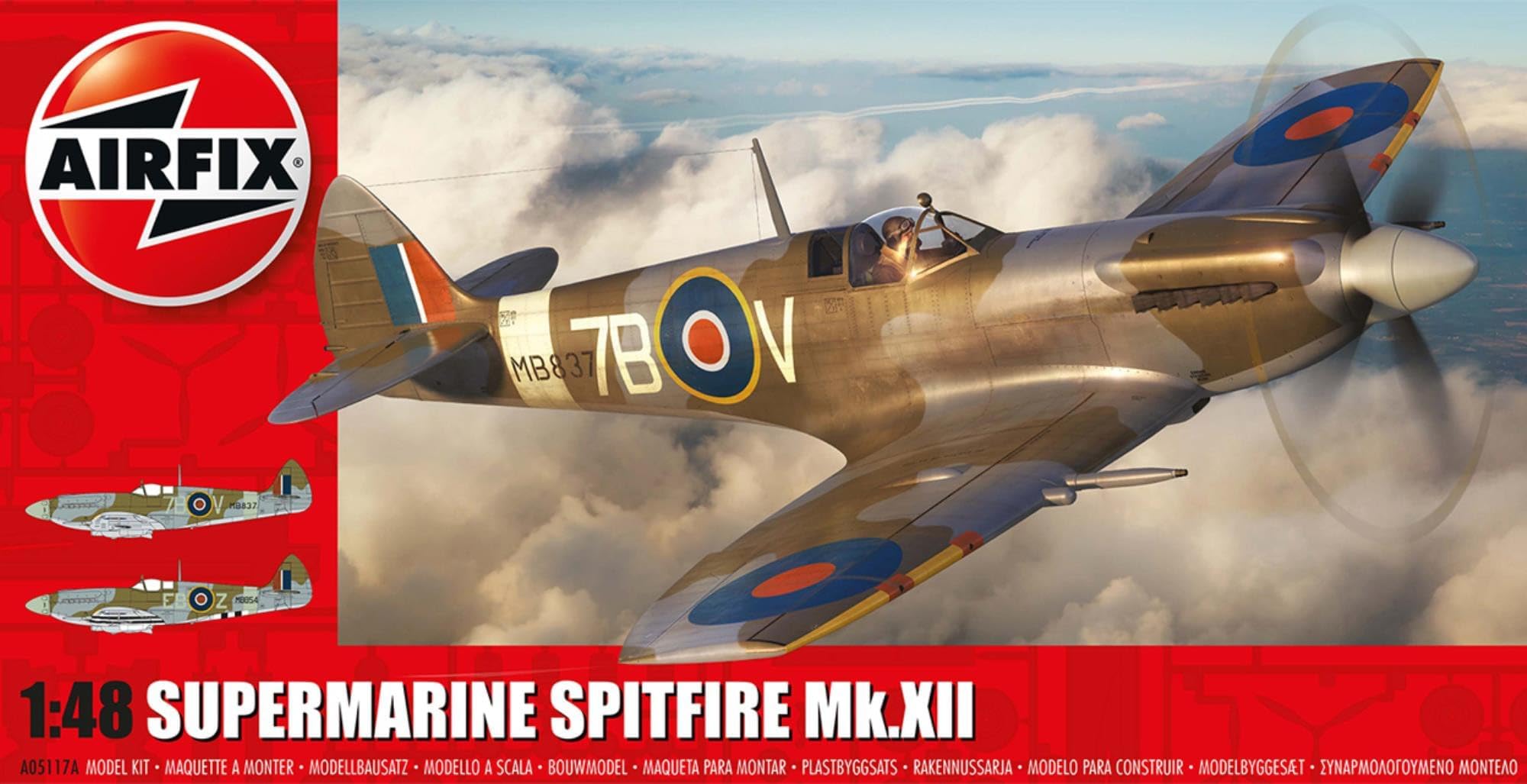 

Airfix Scale Royal Air Force Supermarine Spitfire Plastic Model 1/48 Mk.12 X-5117A
