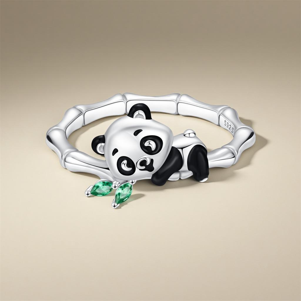 Orstarry   CopperPanda Animal Closed Ring For Women Finger Ring Personality Jewelry Party Trendy Gifts