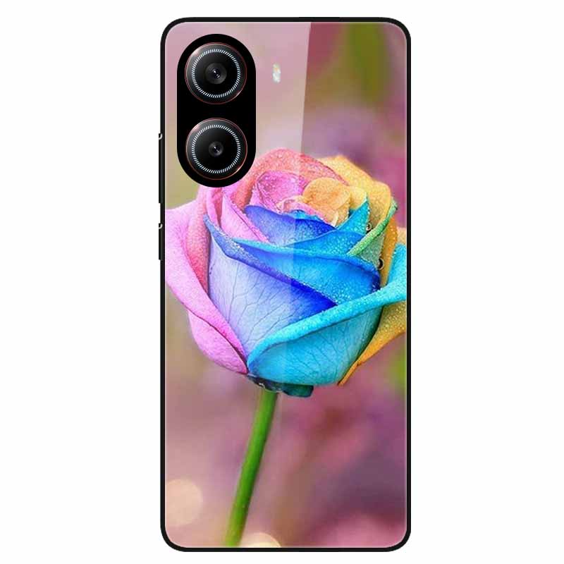 For Poco X7 Pro 5G Case Flower Hard Back Cover Tempered Glass Cases for Xiaomi Poco X 7 Pro X7Pro Hard Shells PocoX7Pro 2025 New