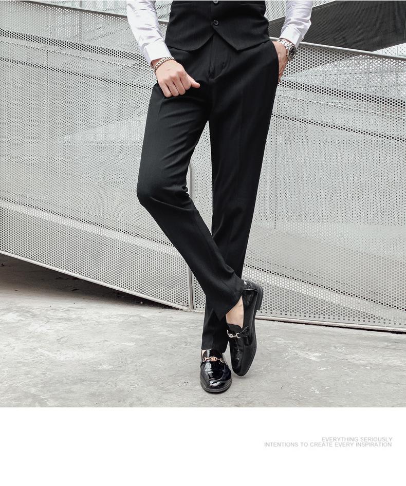Men's 2020 Slim Fit Striped Three-Piece Suit - Korean Style, Plus Size, Formal Wedding & Banquet Attire