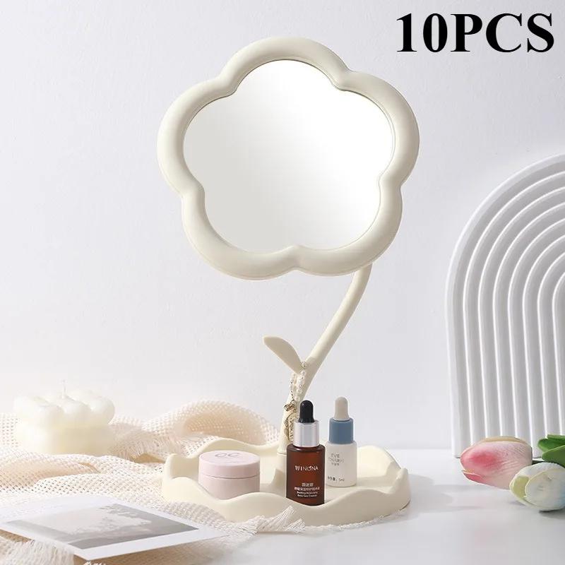 Sunflower Makeup Mirror for Students Desktop Flower Beauty Mirror Girl Dressing Table with Hanging Jewelry