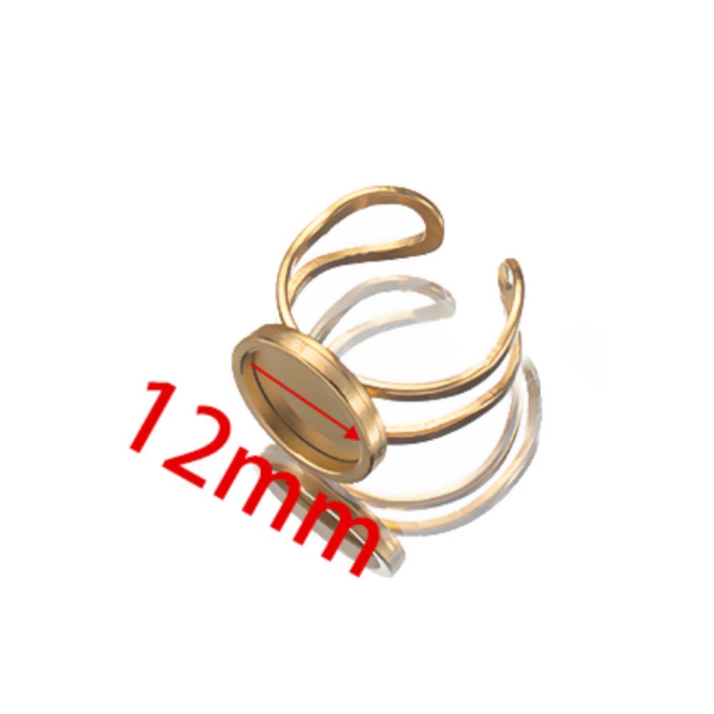 4 pièces/lot Bagues Ouvertes en Acier Inoxydable Supports Base Plate Vide Carré Rond Ovale Plateau Cabochon Résine Cadre Bijoux Fabrication