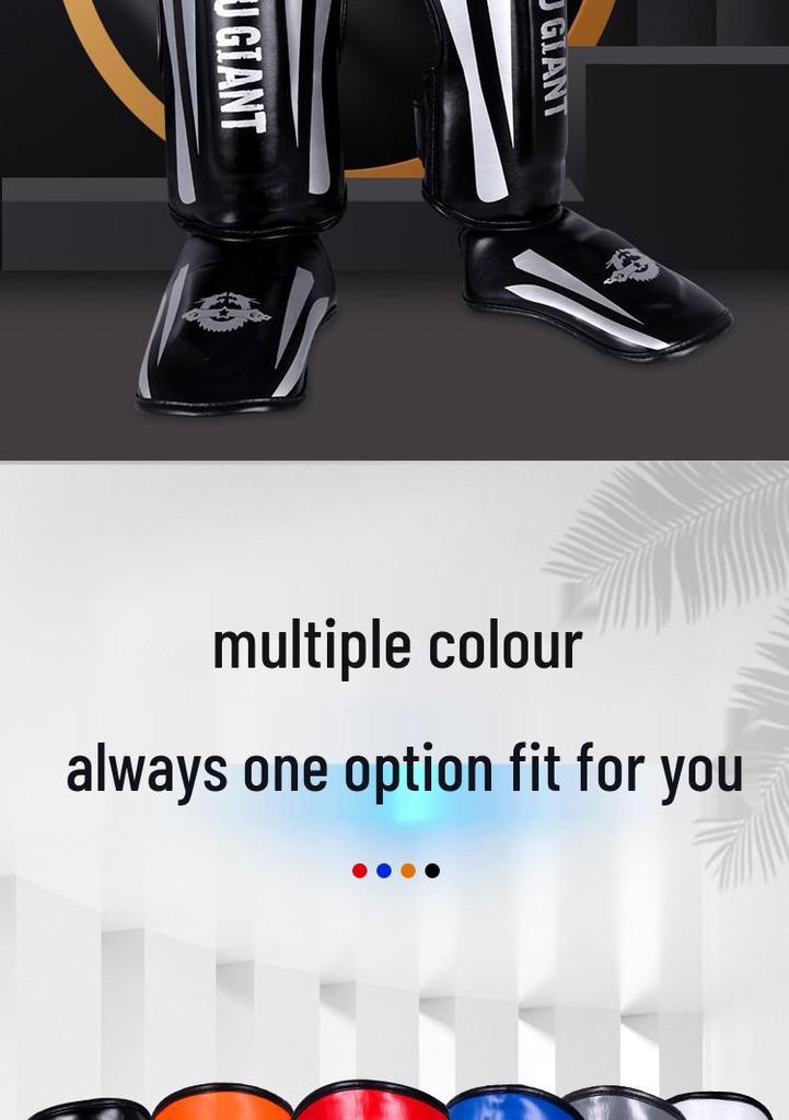 Sanda Muay Thai Shin Guards with Instep Protection and Knee Pads